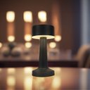 Ver imagem 2 de Luminária de Mesa Halter Preta Led 2w 3 Cores Touch sem Fio Recarregável Dimerizável