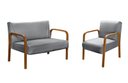 Ver imagem 2 de Conjunto Decorativo Anita Kit Namoradeira + Poltrona Sala, Recepção Cinza 320