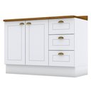 Ver imagem 1 de Balcão de Cozinha 120 Cm Nova York Branco com Tampo Nature - Henn