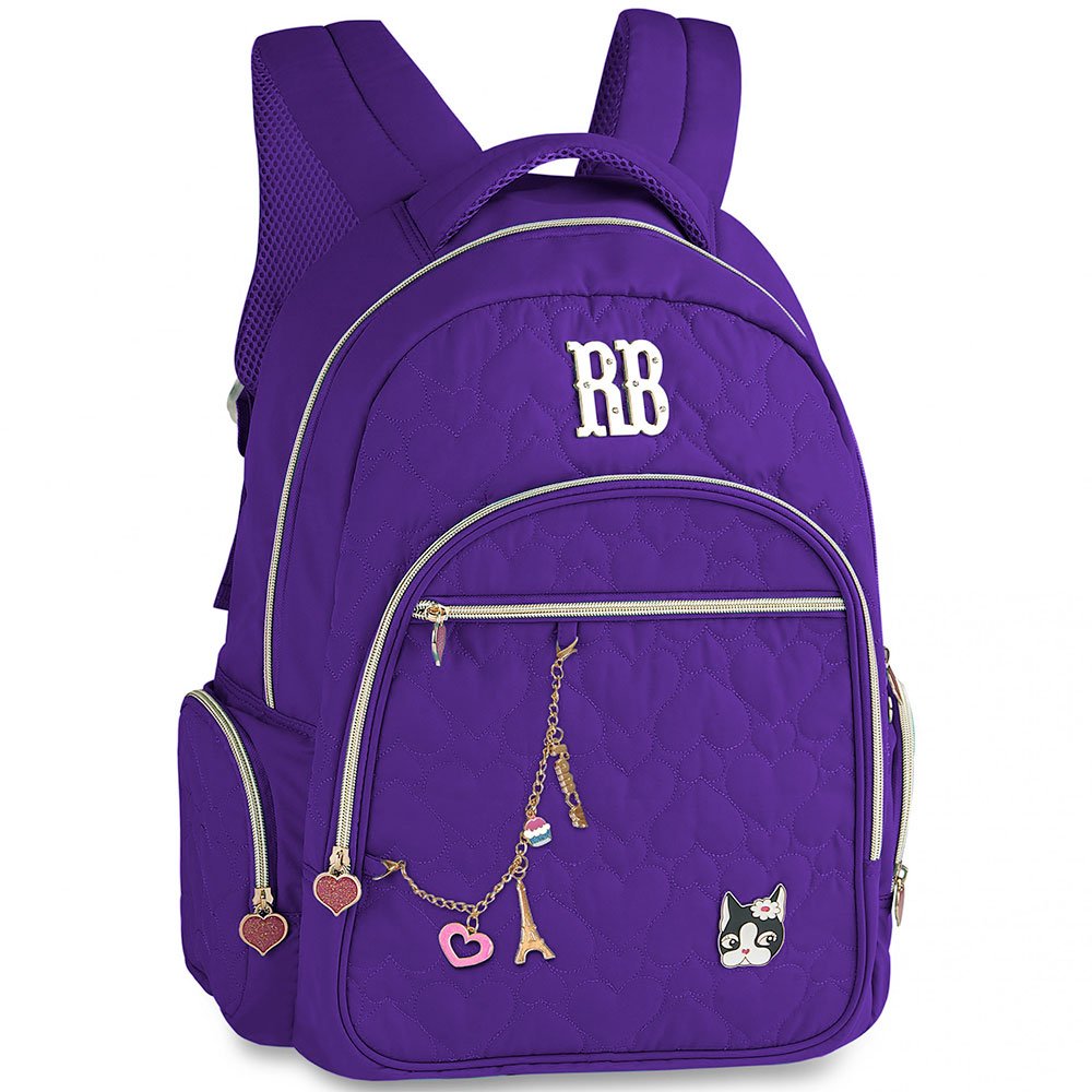 Mochila Feminina para Notebook 15.6" em Poliéster - Rebecca Bonbon - Violeta escuro - 1