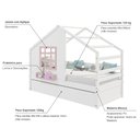 Ver imagem 3 de Bicama Casinha com Janela Madeira Maciça Branco/ Rosa Housin