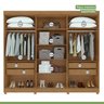 Conjunto de Guarda-roupa 6 Portas com Espelho e Pés Bertha com Cômoda Toronto - 9