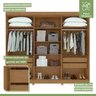 Conjunto de Guarda-roupa 6 Portas com Espelho e Pés Bertha com Cômoda Toronto - 10