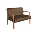 Ver imagem 2 de Namoradeira Anita Sofá 2 Lugares Moderna Braço Madeira