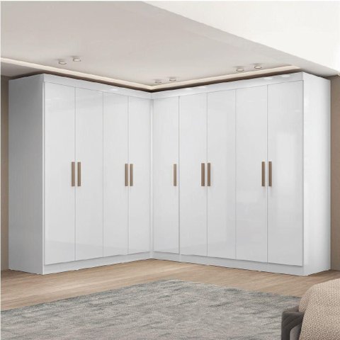 Quarto Modulado de Canto Madrid com 9 Portas Maxel