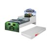 Cama Infantil Minecraft Adesivada Com Colchão - 1