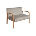 Ver imagem 2 de Namoradeira Anita Sofá 2 Lugares Moderna Braço Madeira