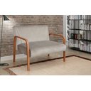 Ver imagem 1 de Namoradeira Anita Sofá 2 Lugares Moderna Braço Madeira