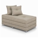 Ver imagem 2 de Puff Cama Dobravel Casal 130cm com Rodizios e Almofadas Cor: Linho Bege