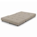 Ver imagem 5 de Puff Cama Dobravel Casal 130cm com Rodizios e Almofadas Cor: Linho Bege
