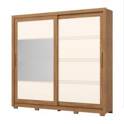 Guarda-roupa 2 Portas Deslizantes 4 Gavetas com Espelho Medelín - 2