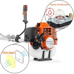 Roçadeira a Gasolina Husqvarna 143r-ii 41,5cc 2,01cv Cinto Faca Carretel - 4
