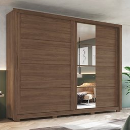 Guarda-roupa Casal 2 Portas Deslizantes 4 Gavetas com Espelho Palace - 1