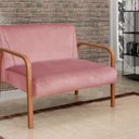 Ver imagem 1 de Namoradeira Anita Sofá 2 Lugares Moderna Braço Madeira