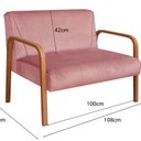 Ver imagem 3 de Namoradeira Anita Sofá 2 Lugares Moderna Braço Madeira