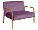 Ver imagem 2 de Namoradeira Anita Sofá 2 Lugares Moderna Braço Madeira Veludo Roxo 380