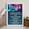 Quadro Decorativo Princípios do Reiki 45x34cm - com Vidro:madeira Preta - 1