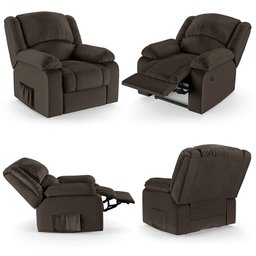 Poltrona do Papai Reclinável Pietra Power Touch Massagem Fh9 Pu Marrom - Mpozenato - 10