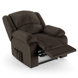 Poltrona do Papai Reclinável Pietra Power Touch Massagem Fh9 Pu Marrom - Mpozenato - 2