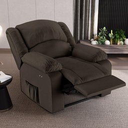 Poltrona do Papai Reclinável Pietra Power Touch Massagem Fh9 Pu Marrom - Mpozenato - 3
