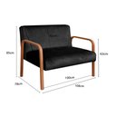 Ver imagem 3 de Namoradeira Anita Sofá 2 Lugares Moderna Braço Madeira