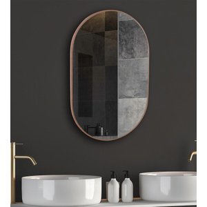 Espelho Oval Londres 50x40cm Com Borda em Mdf Cru