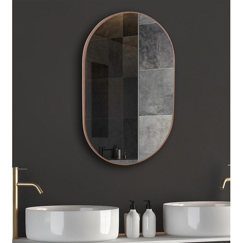 Espelho Oval Londres 50x40cm Com Borda em Mdf Cru