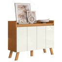 Ver imagem 1 de Aparador Buffet Organizador Cantinho do Café Cannes 108cm 04 Portas Cinamomo Branco - Abmaza