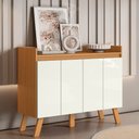 Ver imagem 6 de Aparador Buffet Organizador Cantinho do Café Cannes 108cm 04 Portas Cinamomo Branco - Abmaza