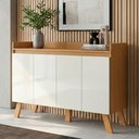 Ver imagem 5 de Aparador Buffet Organizador Cantinho do Café Cannes 108cm 04 Portas Cinamomo Branco - Abmaza