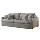 Ver imagem 5 de Sofá Cama 2 Lugares Retrátil Reclinável 180cm Linho com Molas Ensacadas Atena Yescasa Cinza