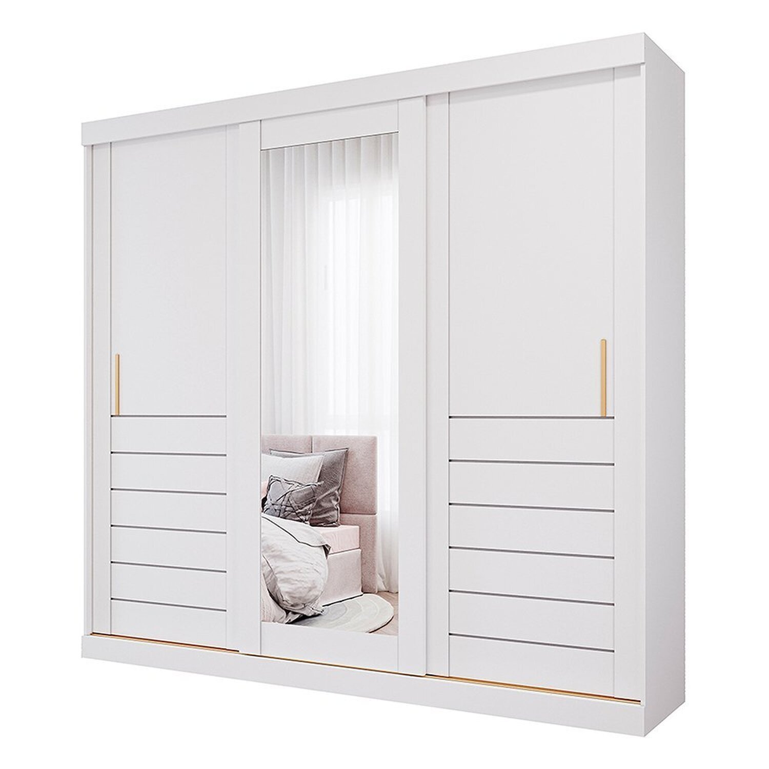 Guarda-roupa Casal 3 Portas de Correr 6 Gavetas com Espelhos 100% Mdf Boston Espresso Móveis - 2