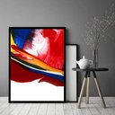 Ver imagem 1 de Quadro Decorativo Abstrato Vermelho Branco - 70x50cm:moldura Branca