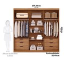 Ver imagem 5 de Guarda-Roupa Casal 235cm 3 Portas de Correr com Espelho 100% MDF Boston Espresso Móveis Marrom/Cinamomo
