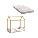 Ver imagem 2 de Mini Cama Montessoriana Zoe Infantil com Colchão 150 X 70 Cm - Reller - Branco Fosco/ Madeira Pinus