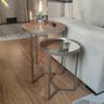 Conjunto Mesa Lateral Capri Champagne com Espelho - 1
