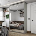 Ver imagem 7 de Guarda-Roupa Solteiro 2 Portas com Espelho 100% MDF Geneve Cinza/Urbi
