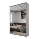 Ver mais imagens de Guarda-Roupa Solteiro 2 Portas com Espelho 100% MDF Geneve Cinza/Urbi