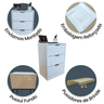 Mesa de Cabeceira Branca 30cm 3 Gavetas Mdf Quarto Gaveteiro Puxador Dourado-sem Rodinhas Já Montado - 2