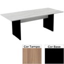 Ver imagem 1 de Mesa de Reunião Retangular 260 x 120 cm Pé Painel PE25 em MDP Cor Noce Naturalle Base Preta