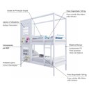 Ver imagem 3 de Beliche Casinha Reta com 02 Janelas Madeira Maciça Branco Housin