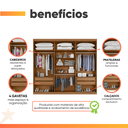 Ver imagem 5 de Guarda Roupas Casal 6 Portas 4 Gavetas Alvorada
