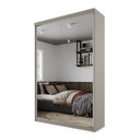 Ver mais imagens de Guarda-Roupa Solteiro 2 Portas com Espelho 100% MDF Geneve Bege/Panna