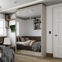 Ver imagem 7 de Guarda-Roupa Solteiro 2 Portas com Espelho 100% MDF Geneve Bege/Panna