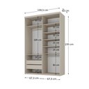 Ver imagem 6 de Guarda-roupa Solteiro 100% Mdf Bp com 2 Portas de Espelho Geneve