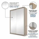 Ver imagem 6 de Guarda-Roupa Solteiro 2 Portas com Espelho 100% MDF Geneve Bege/Panna
