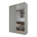 Ver mais imagens de Guarda-Roupa Solteiro 2 Portas e 1 Espelho 100% MDF Geneve Cinza/Urbi