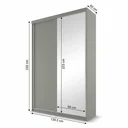 Ver imagem 3 de Guarda-Roupa Solteiro 2 Portas e 1 Espelho 100% MDF Geneve Cinza/Urbi