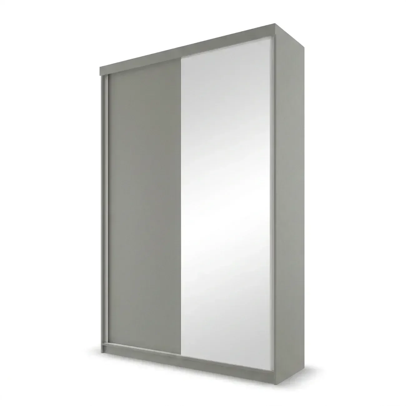 Ver imagem 2 de Guarda-Roupa Solteiro 2 Portas e 1 Espelho 100% MDF Geneve Cinza/Urbi