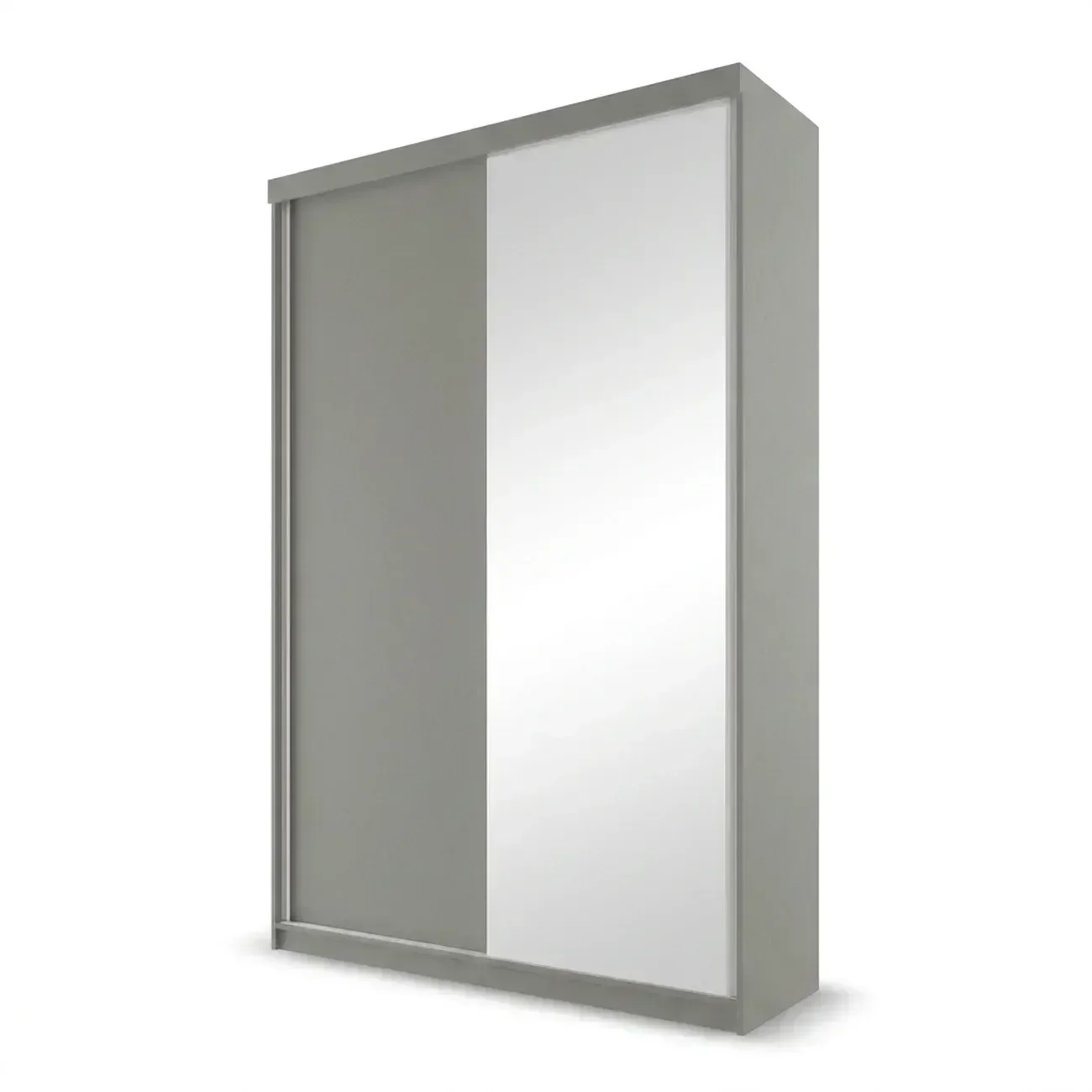 Ver imagem 2 de Guarda-Roupa Solteiro 2 Portas e 1 Espelho 100% MDF Geneve Cinza/Urbi